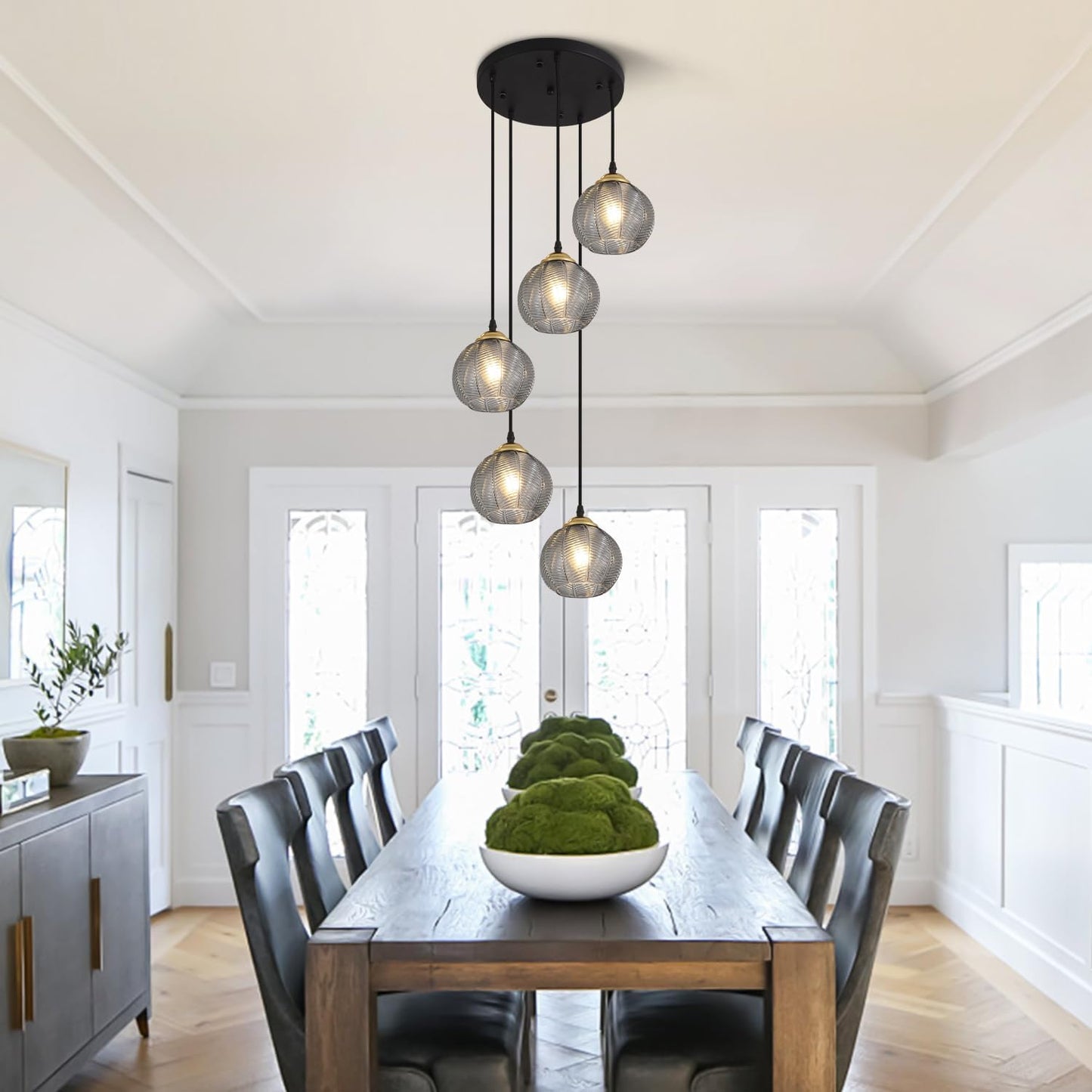 Lighting round Glass Pendant Lighting 5 Light Farmhouse Cluster Chandelier Black Kitchen Pendant Lighting Smoke Glass Cluster Pendant Light Mid Century Modern Globe Chandelier