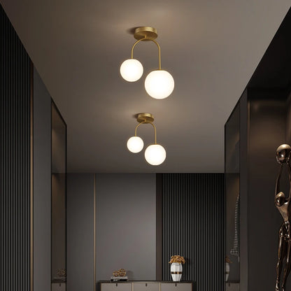 Nordic Glass Ball Ceiling Lighting - Modern LED Hanging Fixtures for Restaurants, Bars, and Home Decor in Living Rooms and Bedrooms