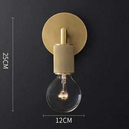 Contemporary Gold Glass Wall Sconce for Bedroom - Nordic Indoor Lighting Fixture with Luxury Copper LED Design
