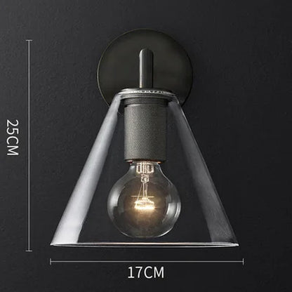 Contemporary Gold Glass Wall Sconce for Bedroom - Nordic Indoor Lighting Fixture with Luxury Copper LED Design