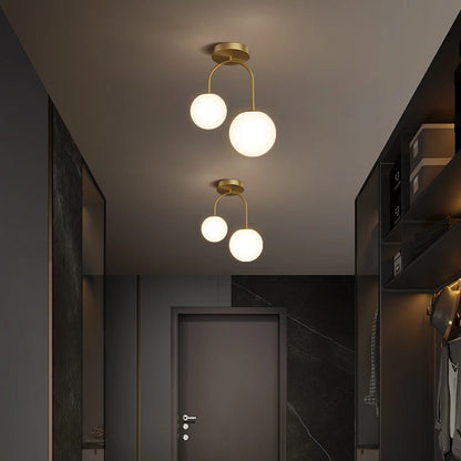 Nordic Glass Ball Ceiling Lighting - Modern LED Hanging Fixtures for Restaurants, Bars, and Home Decor in Living Rooms and Bedrooms