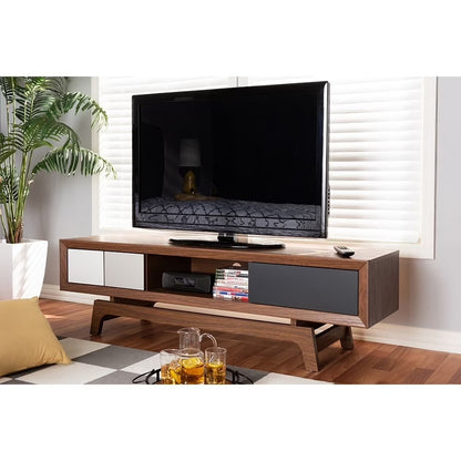 Svante Mid-Century Modern Multicolor Finished Wood 3-Drawer TV Stand