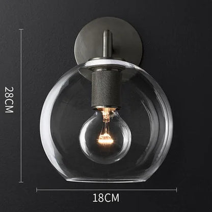 Contemporary Gold Glass Wall Sconce for Bedroom - Nordic Indoor Lighting Fixture with Luxury Copper LED Design