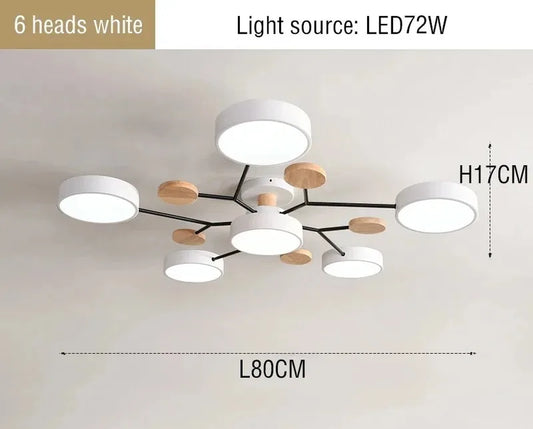 LED Chandelier with Three Color Options for Living Room, Bedroom, Hotel, Apartment, and Study Indoor Lighting Decor