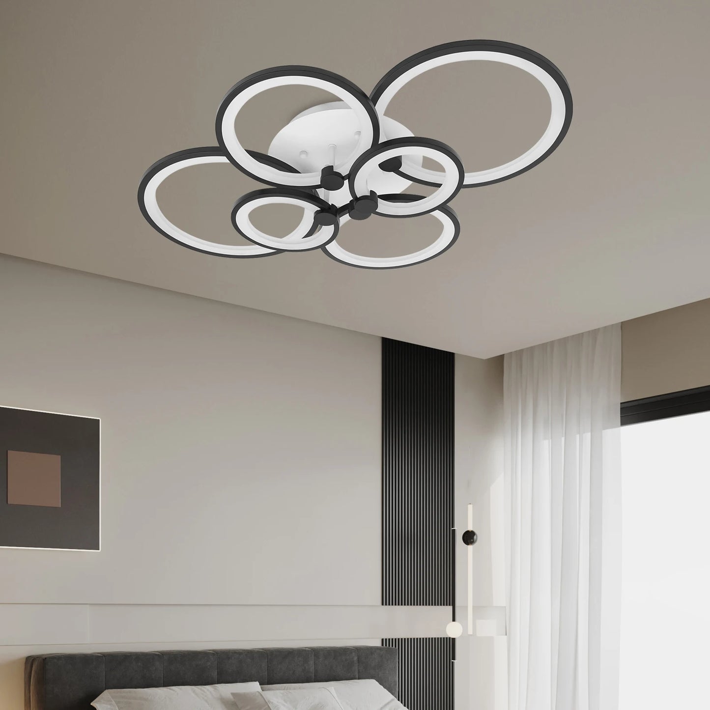 Contemporary Iron and Acrylic Ceiling Lamp with Smooth Bake Finish for Elegant Indoor Illumination