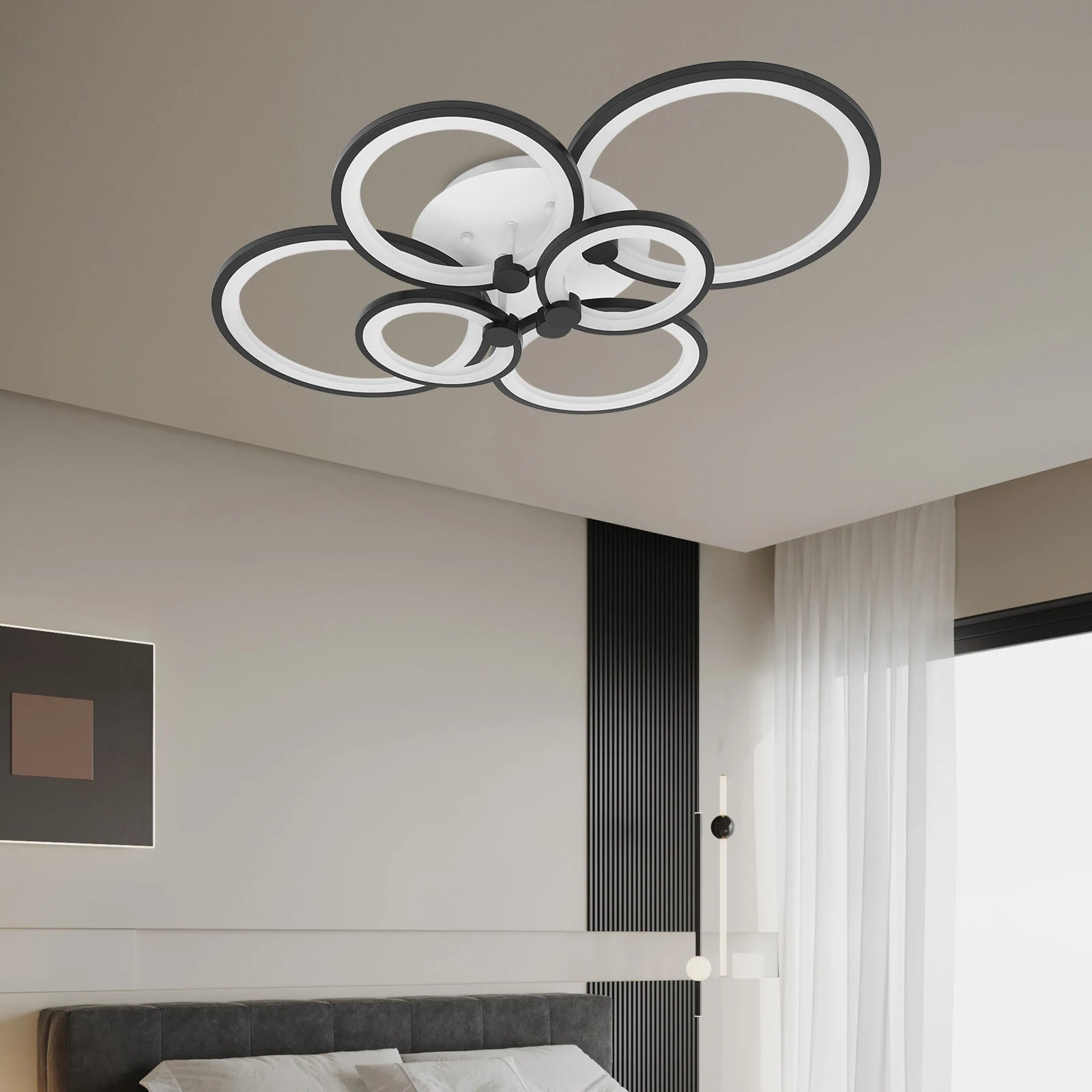 Contemporary Iron and Acrylic Ceiling Lamp with Smooth Bake Finish for Elegant Indoor Illumination