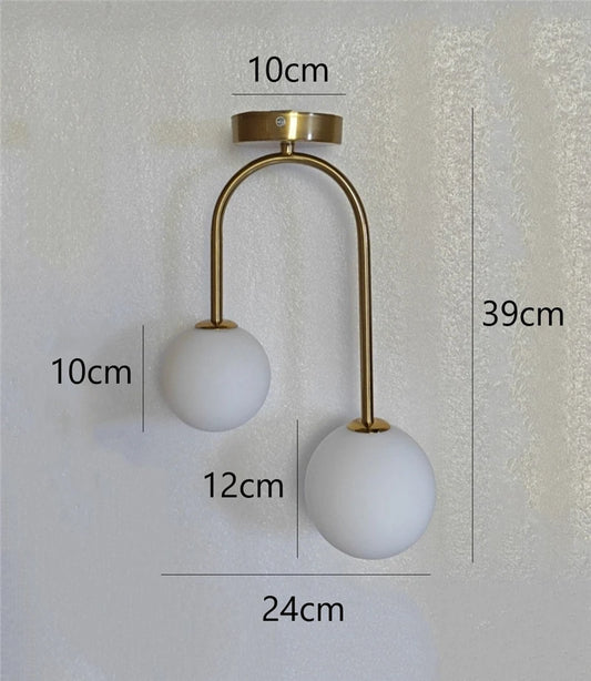 Nordic Glass Ball Ceiling Lighting - Modern LED Hanging Fixtures for Restaurants, Bars, and Home Decor in Living Rooms and Bedrooms