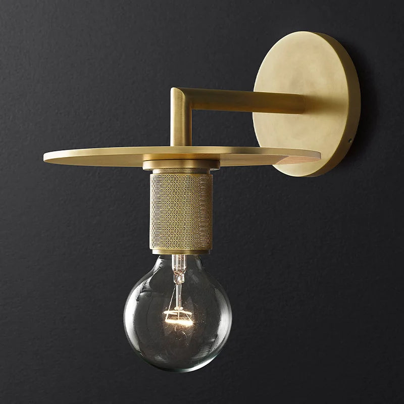 Contemporary Gold Glass Wall Sconce for Bedroom - Nordic Indoor Lighting Fixture with Luxury Copper LED Design