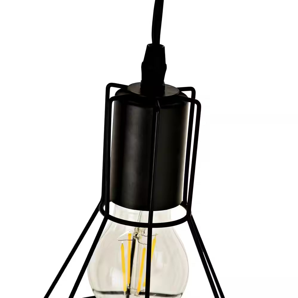 65-Inch 3-Light Black Farmhouse Industrial Tree Floor Lamp with Elegant Cage Shades