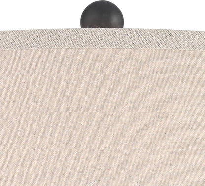 Romeo 23 1/2" High Jar Small Modern Coastal Accent Table Lamps Set of 2 Stone Gray Finish Fabric Beige Shade Living Room Bedroom Bedside Nightstand House Office Home Reading Kitchen
