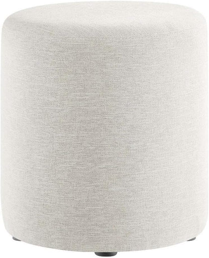 16-Inch Round Heathered Fabric Upholstered Ottoman