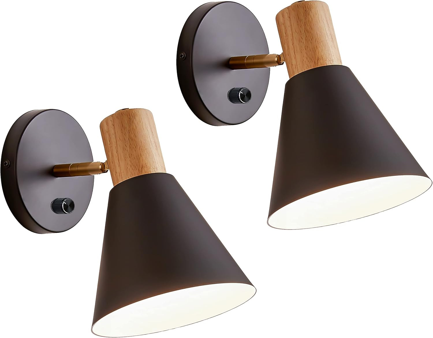 Wall Sconces, Modern Nordic Design, 2 Pack-Black, E26, Rotateable, Industrial Bathroom Bedroom Lighting Fixture, Wall Mounted