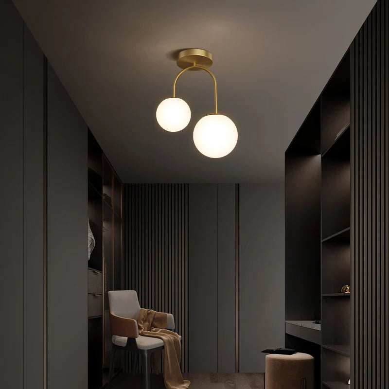 Nordic Glass Ball Ceiling Lighting - Modern LED Hanging Fixtures for Restaurants, Bars, and Home Decor in Living Rooms and Bedrooms