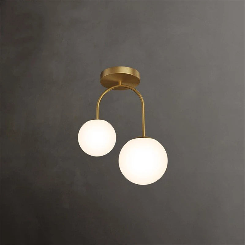 Nordic Glass Ball Ceiling Lighting - Modern LED Hanging Fixtures for Restaurants, Bars, and Home Decor in Living Rooms and Bedrooms